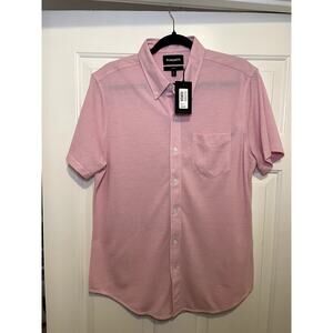 Bonobos Knit Oxford Short Sleeve Slim Fit Orchid Smoke Medium NWT